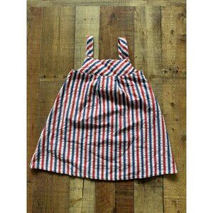 Tommy Bahama Girls Striped Sleeveless Dress Size 6 Red White & Blue Cotton Blend